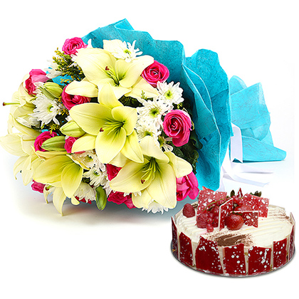 cakes with flowers