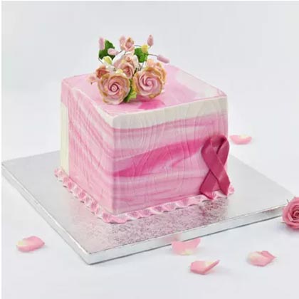 Pink Ribbon Designer Cake