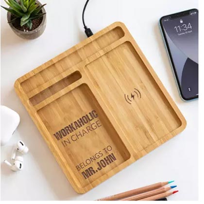Bamboo Wireless Charger Docking Station
