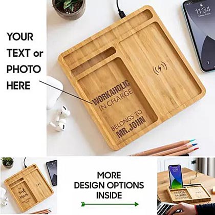 Bamboo Wireless Charger Docking Station