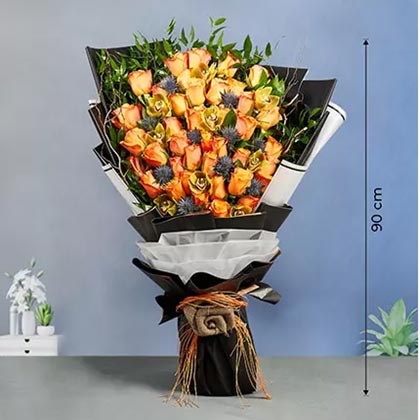 Grand Orange Roses Bouquet