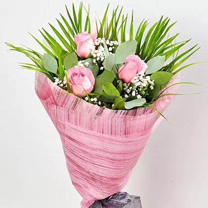 Splendid Pink Rose Bouquet