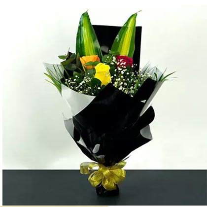 Bouquet Of Multicolored Roses