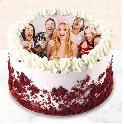 Red Velvet Photo Cake For Birthday Half kg