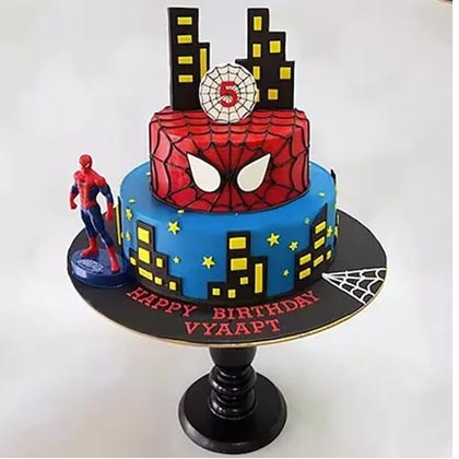 2 Tier Chocolate Spiderman Cake
