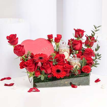 Flowers Chocolates and Candles For a Beautiful Dream Come true