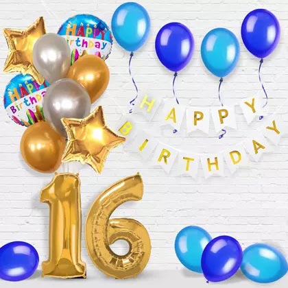 Happy Birthday and Numeric Balloons Decor