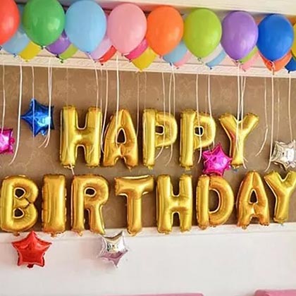 Happy Birthday Colourful Balloon Decor